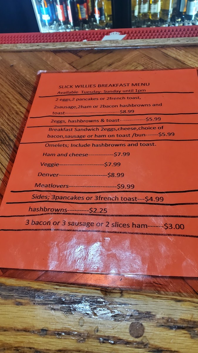 Slick Willy's Menu - Image 2